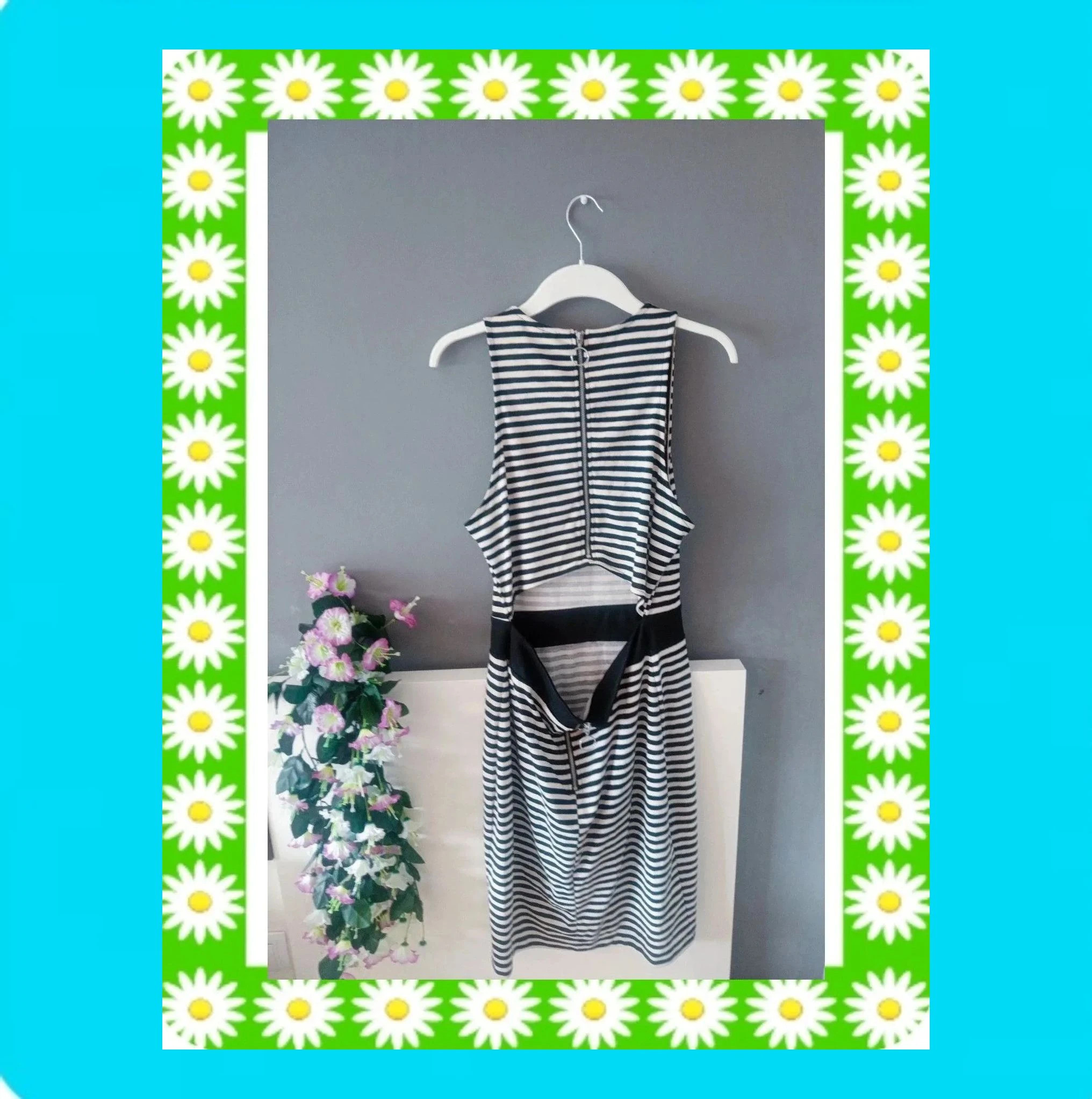 💗Vestido Mujer de Rayas Con Abertura Espalda💗 – H&M – taille L / 40 / 12 2