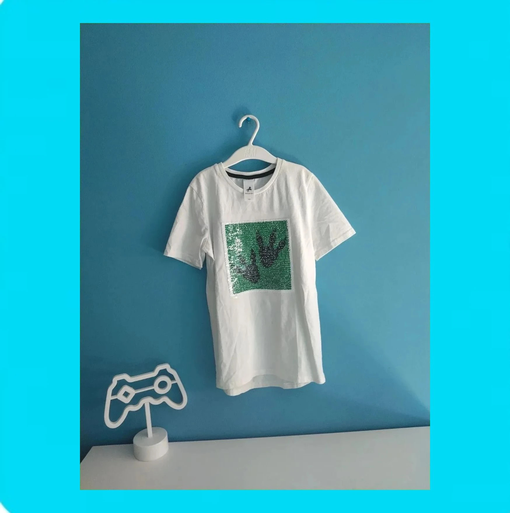 🩵 Camiseta Dinosaurio Lentejuelas reversibles 🩵 – Palomino – taille 10 ans / 140 cm 2