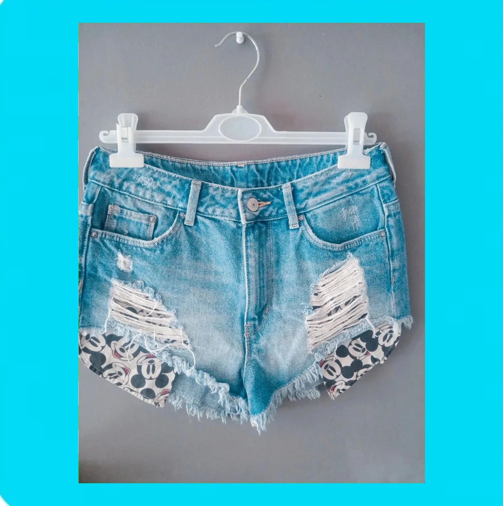 💗 Original Short Denim Mujer Mickey Mouse 💗 – H&M Divided – taille S / 36 / 8 2