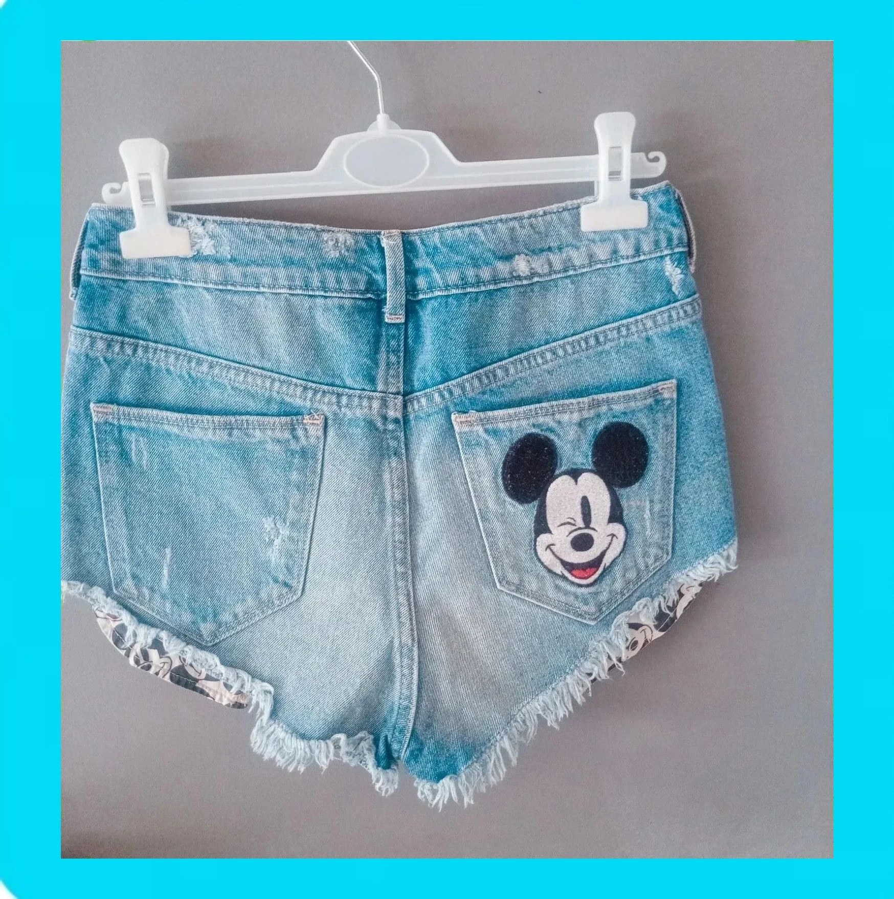 💗 Original Short Denim Mujer Mickey Mouse 💗 – H&M Divided – taille S / 36 / 8 3