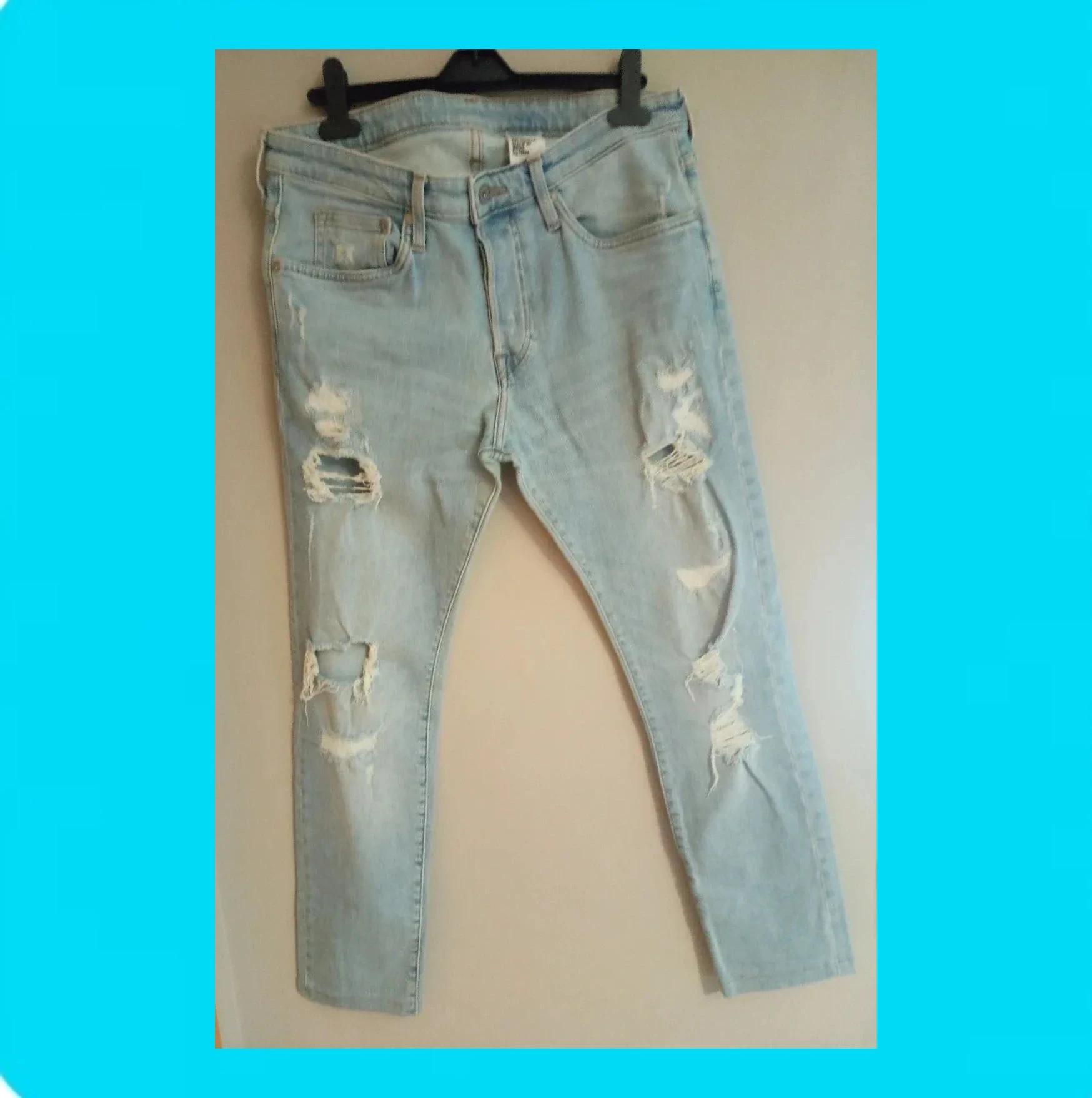 🩵 Pantalón Denim Hombre Skinny Low Waist – H&M – taille W33 | FR 42 2