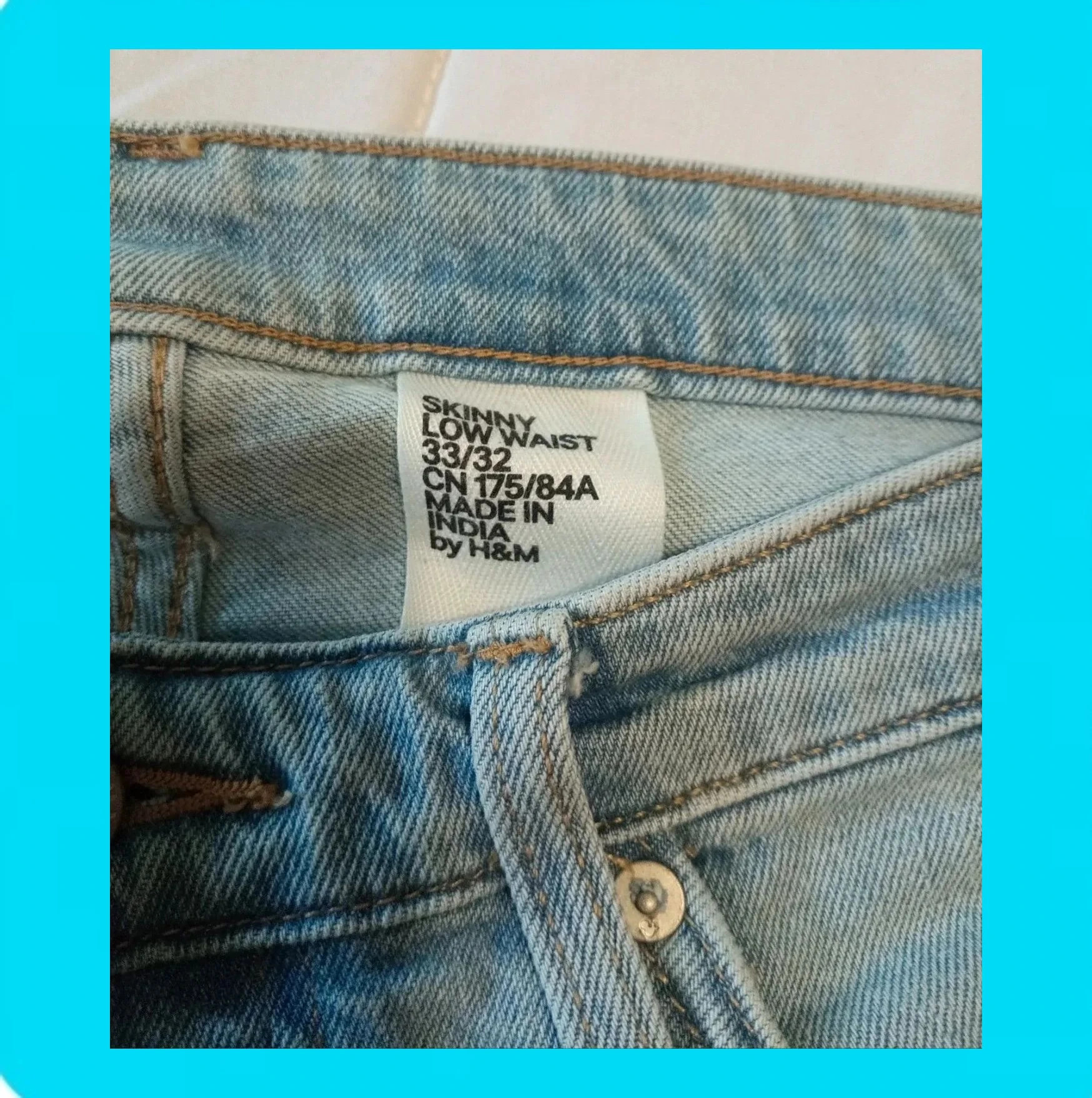 🩵 Pantalón Denim Hombre Skinny Low Waist – H&M – taille W33 | FR 42 4