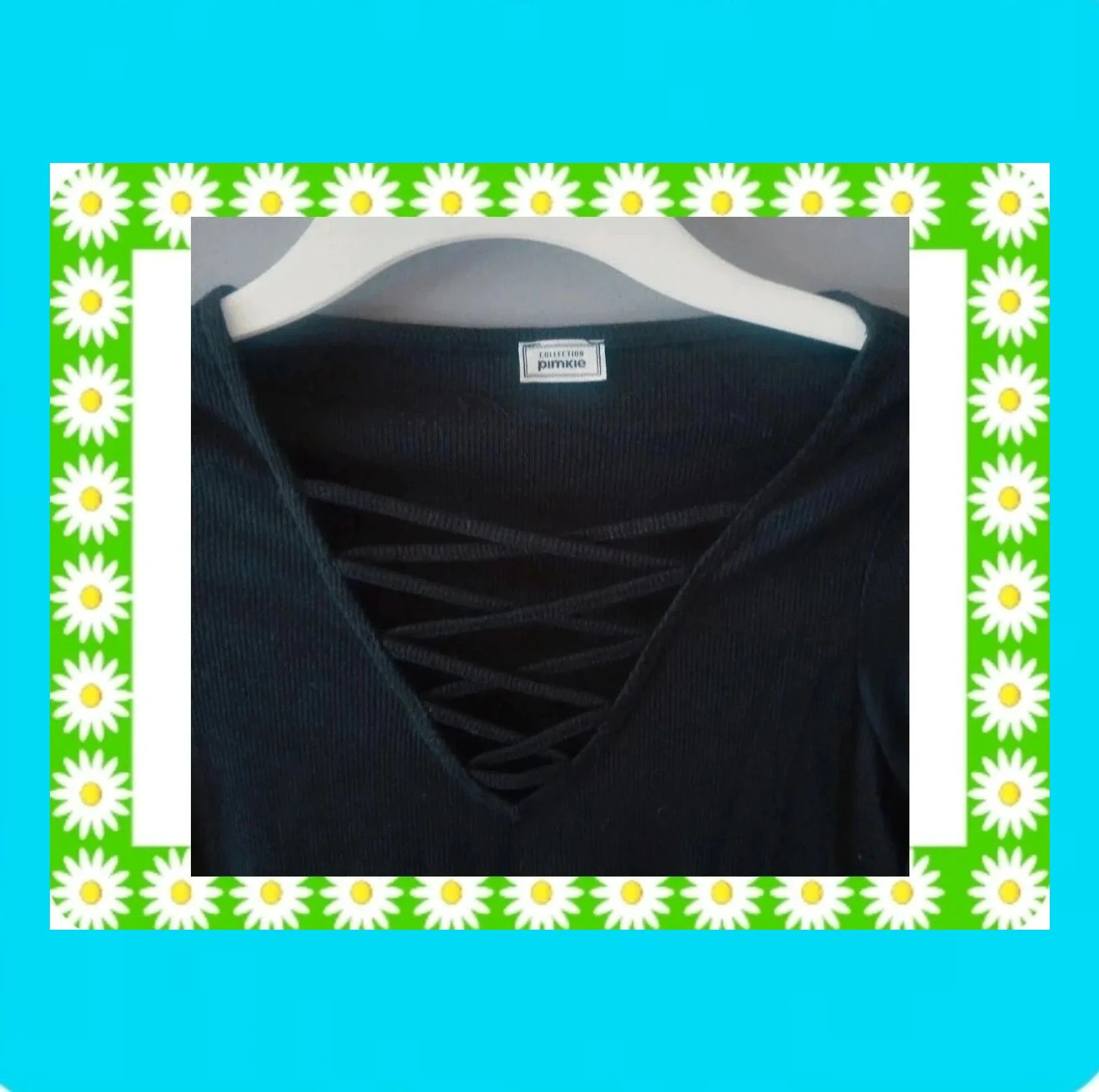 💗 Bonita Camiseta Mujer Escote Trenzado Canalé 💗 – Pimkie – taille XS / 34 / 6 3