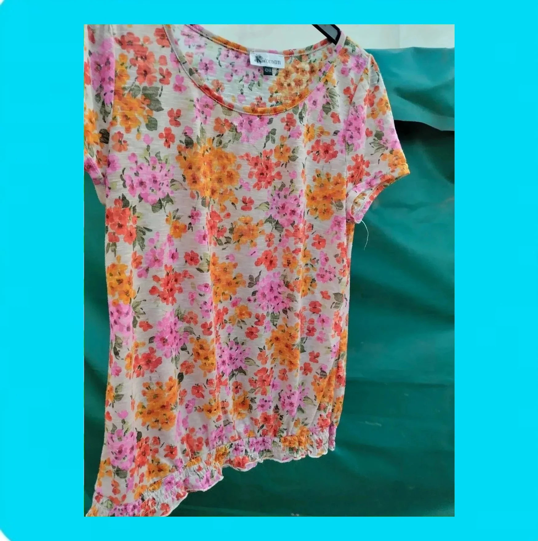 🩷Bonita Camiseta Mujer Con estampado Floral – Kiabi – taille XL / 42 / 14 3