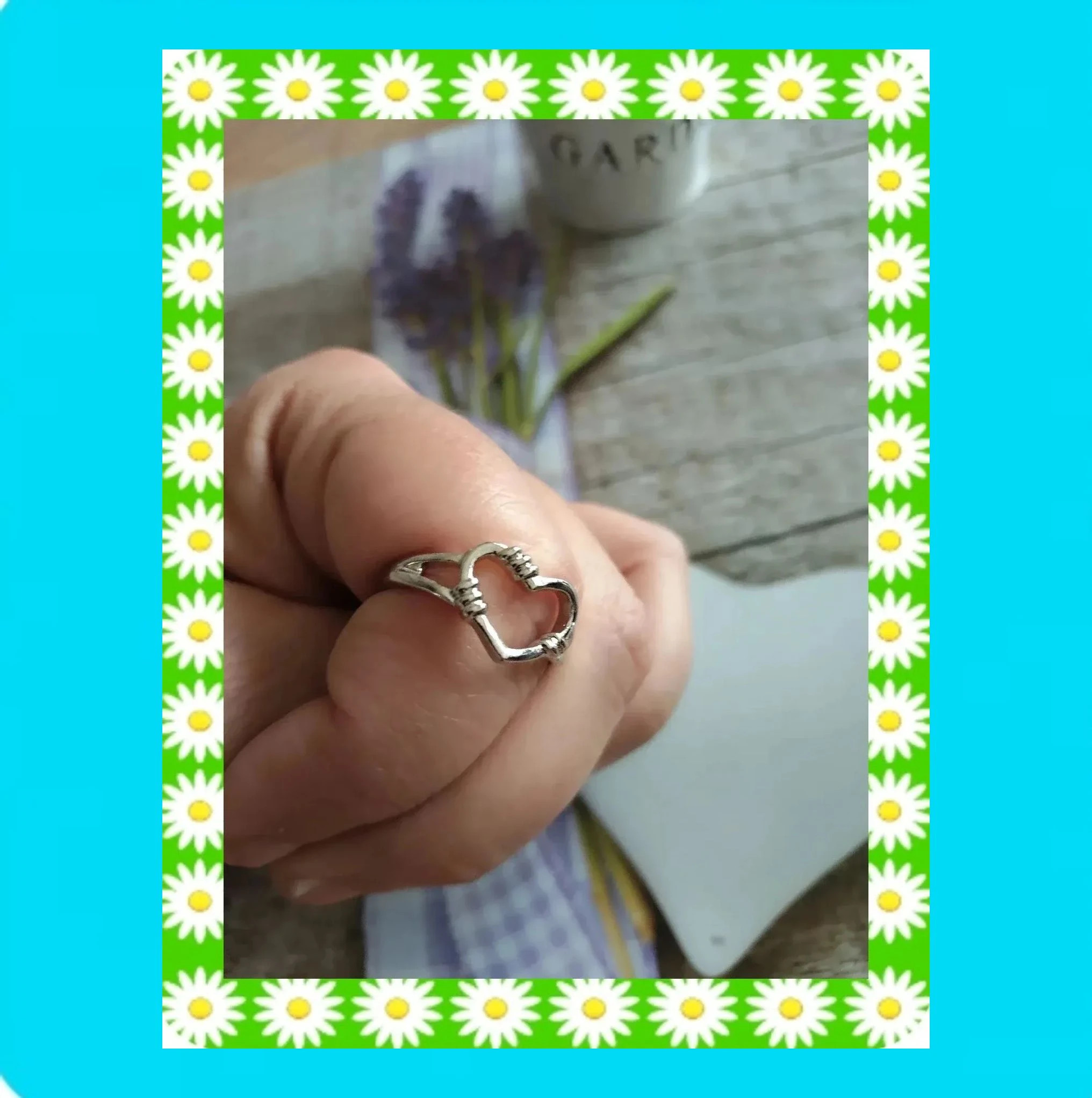 💍Anillo Mujer Ajustable Corazón Plateado 💍 – taille Ajustable 3