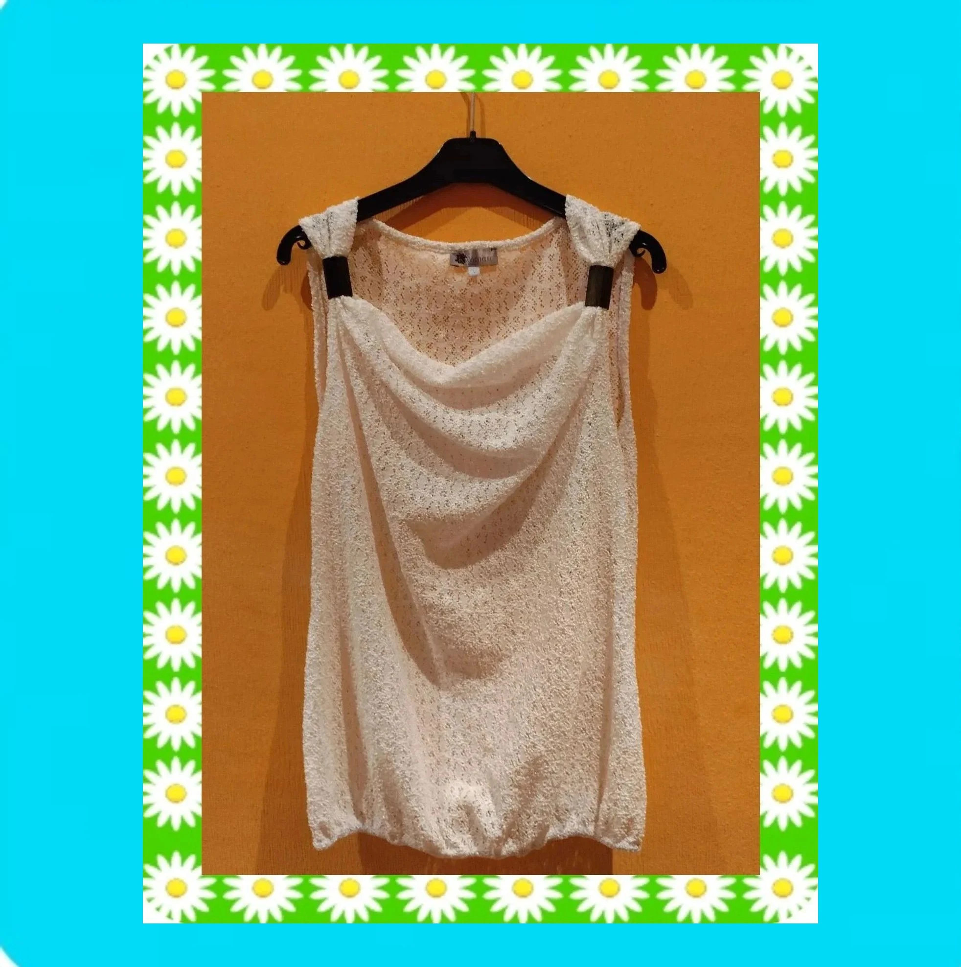 🩷 Camiseta Mujer Detalles Tirantes Calada – Kiabi – taille L / 40 / 12 2