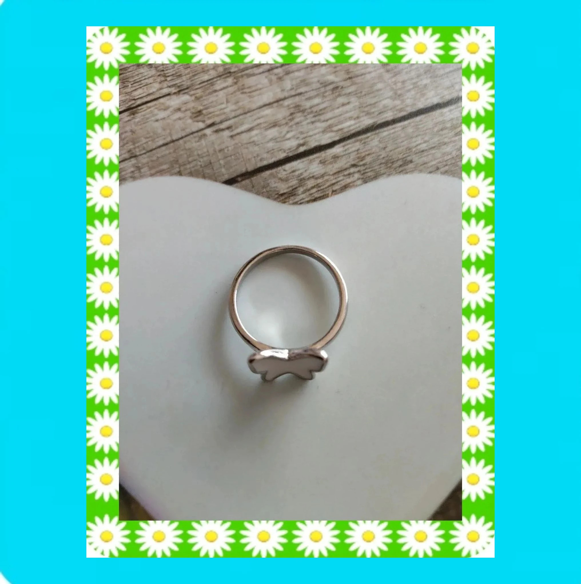 💎 Anillo Plateado con Mariposa Blanca 💎 – taille Ajustable 5