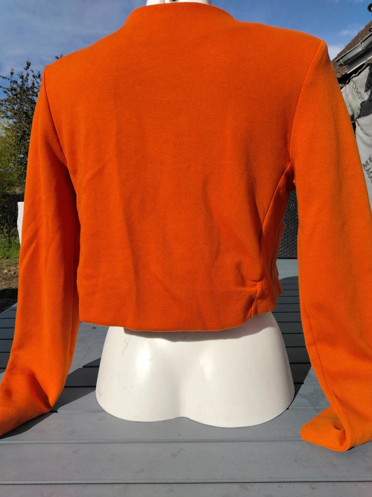 Veste courte asymétrique H&M orange – Style Courrèges / Vintage look – H&M – taille S / 36 / 8 2