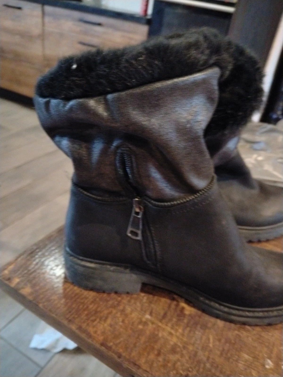 Bottines d'hiver noires à revers fourrure Sisley – Sisley – taille 38 3