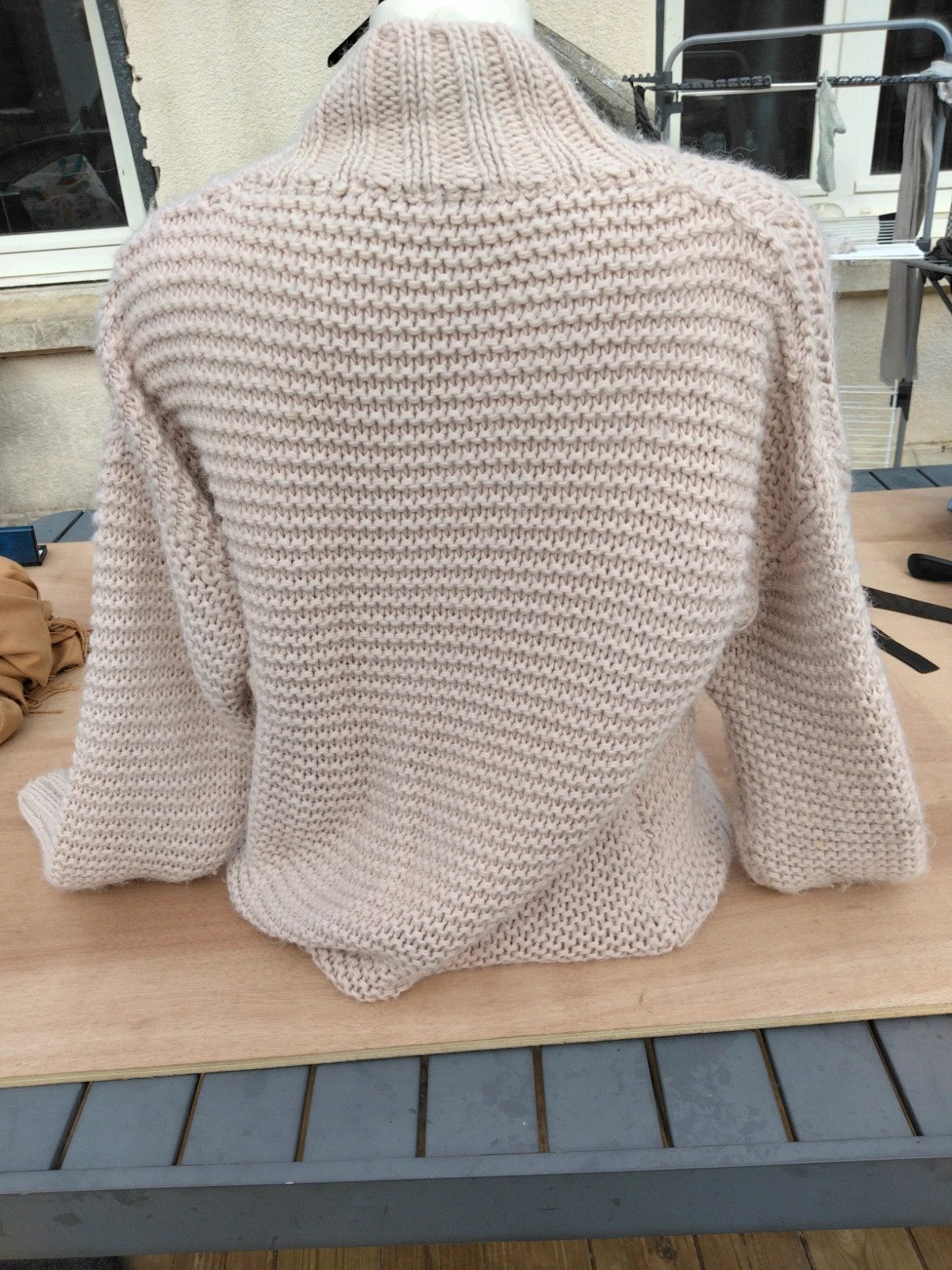Gros pull d'hiver col cheminée beige – An'ge – taille Taille unique 2