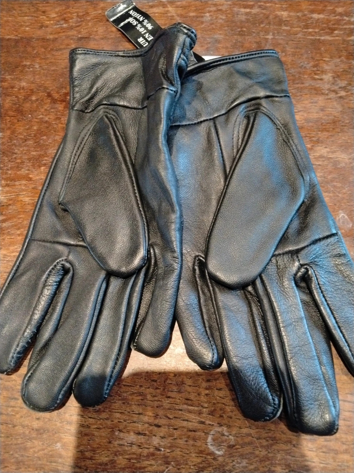 Gants en cuir noir à nœuds YU & ME – Neufs avec étiquette – Yu & Me – taille XL 2