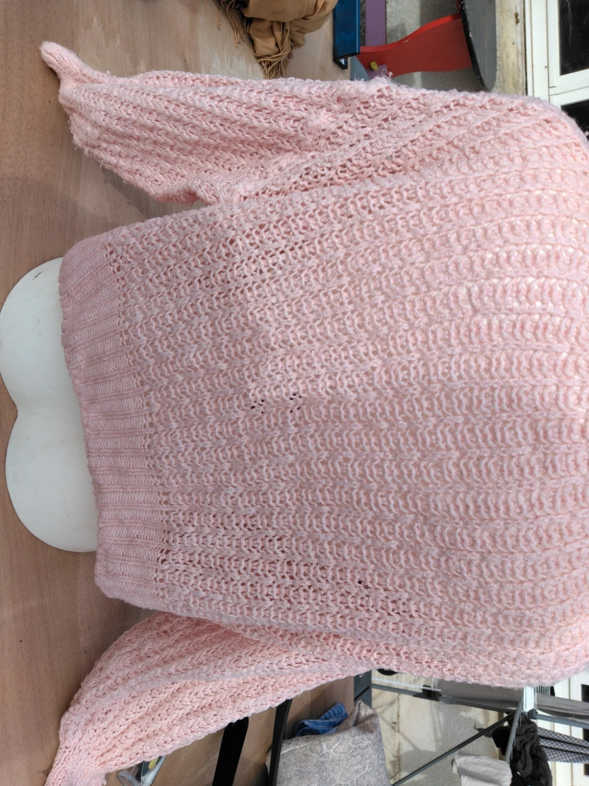 Pull en maille ajourée rose pastel – taille S / 36 / 8 2
