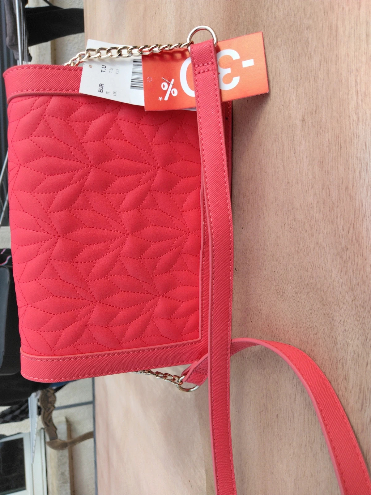 Sac bandoulière matelassé Camaïeu – Rose fuchsia / Corail – Camaïeu