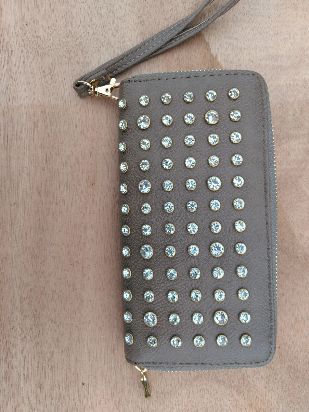 Compagnon / Portefeuille tout-en-un Rodier Paris taupe et strass – Rodier 2