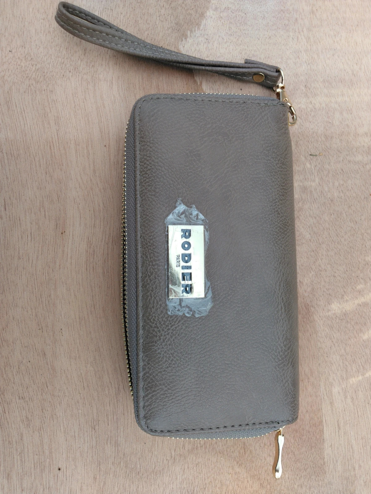 Compagnon / Portefeuille tout-en-un Rodier Paris taupe et strass