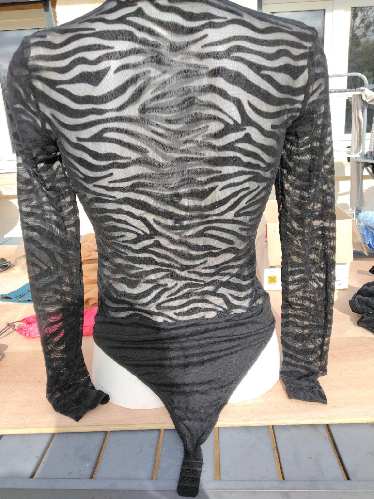 Body transparent zèbre dévoré noir Archilove – Archie Love – taille S / 36 / 8 2