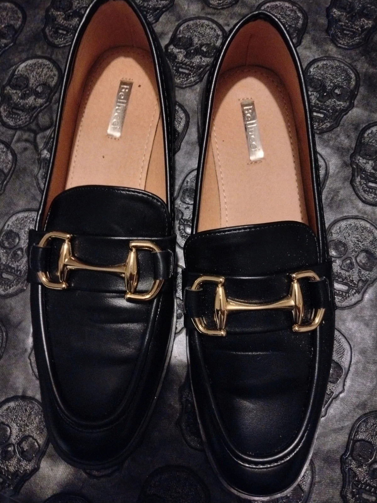 Mocassins noirs à boucle dorée R.Bellucci