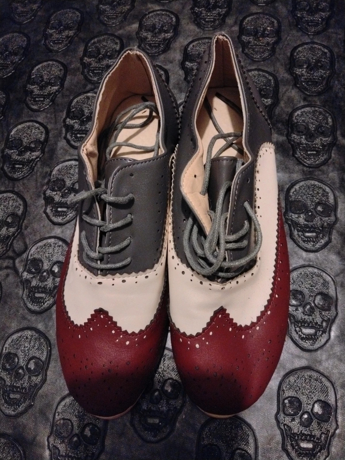Chaussures derbies style rétro Oxford bicolores