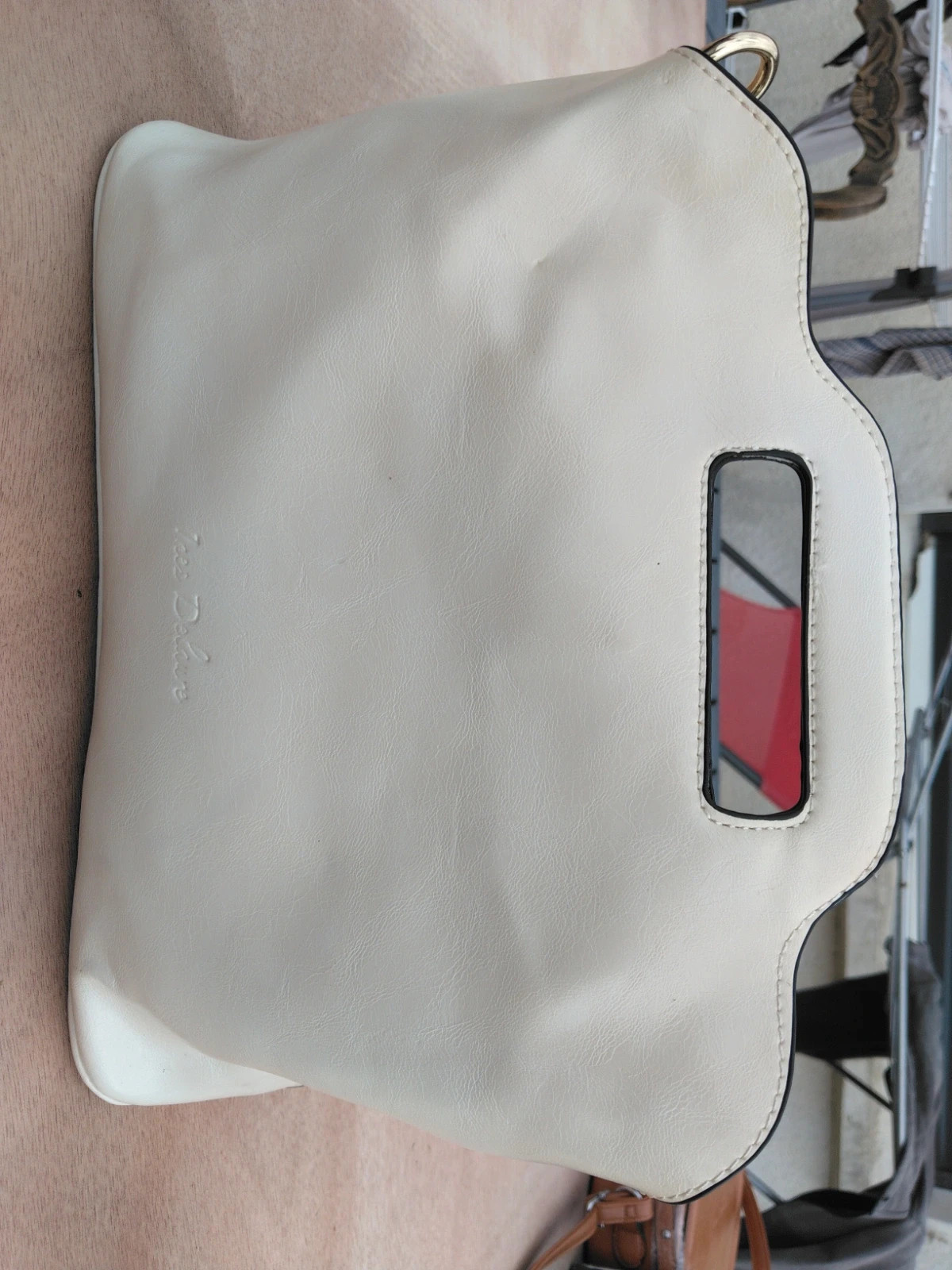 Sac cabas 2-en-1 Ines Delaure – Blanc / Crème