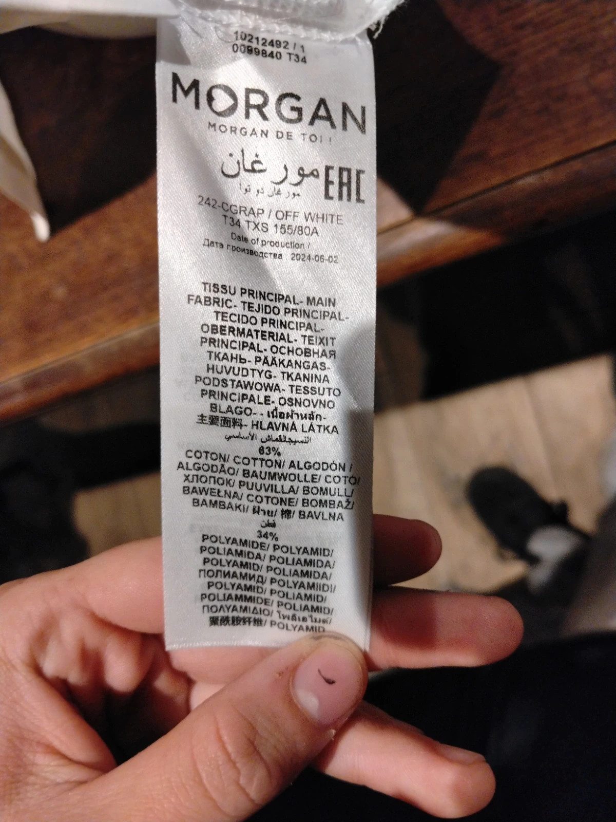 Chemise blanche détails dentelle Morgan – Morgan De Toi – taille XS / 34 / 6 4