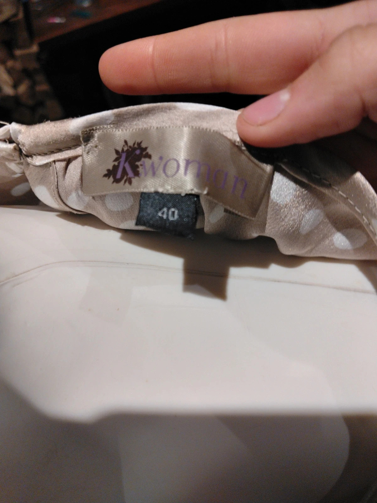 Débardeur fluide beige à pois blancs K.Woman – K Woman – taille L / 40 / 12 3