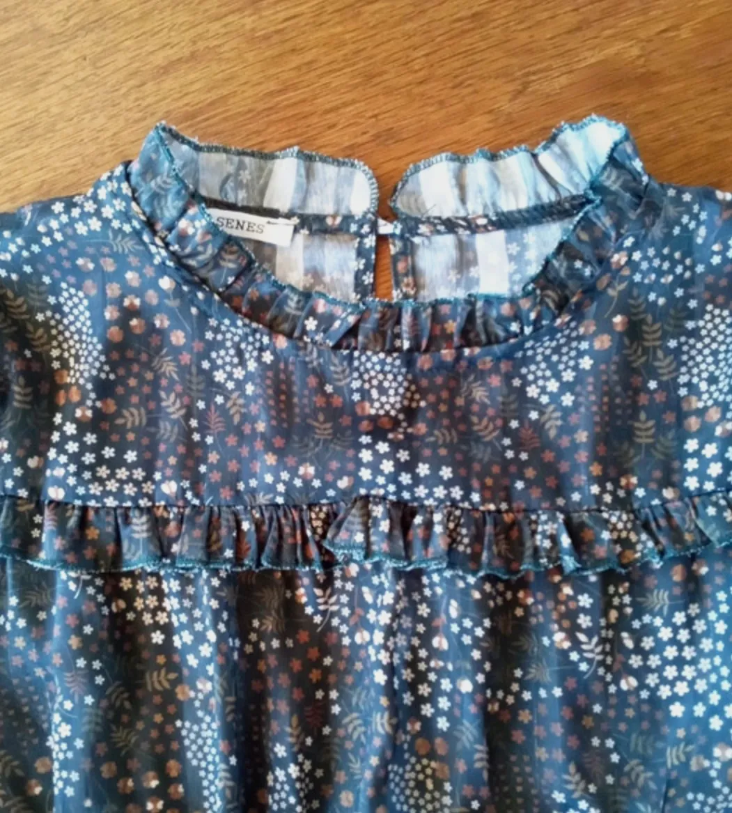 Robe longue fleurie à volant SENES – SENES – taille S 3