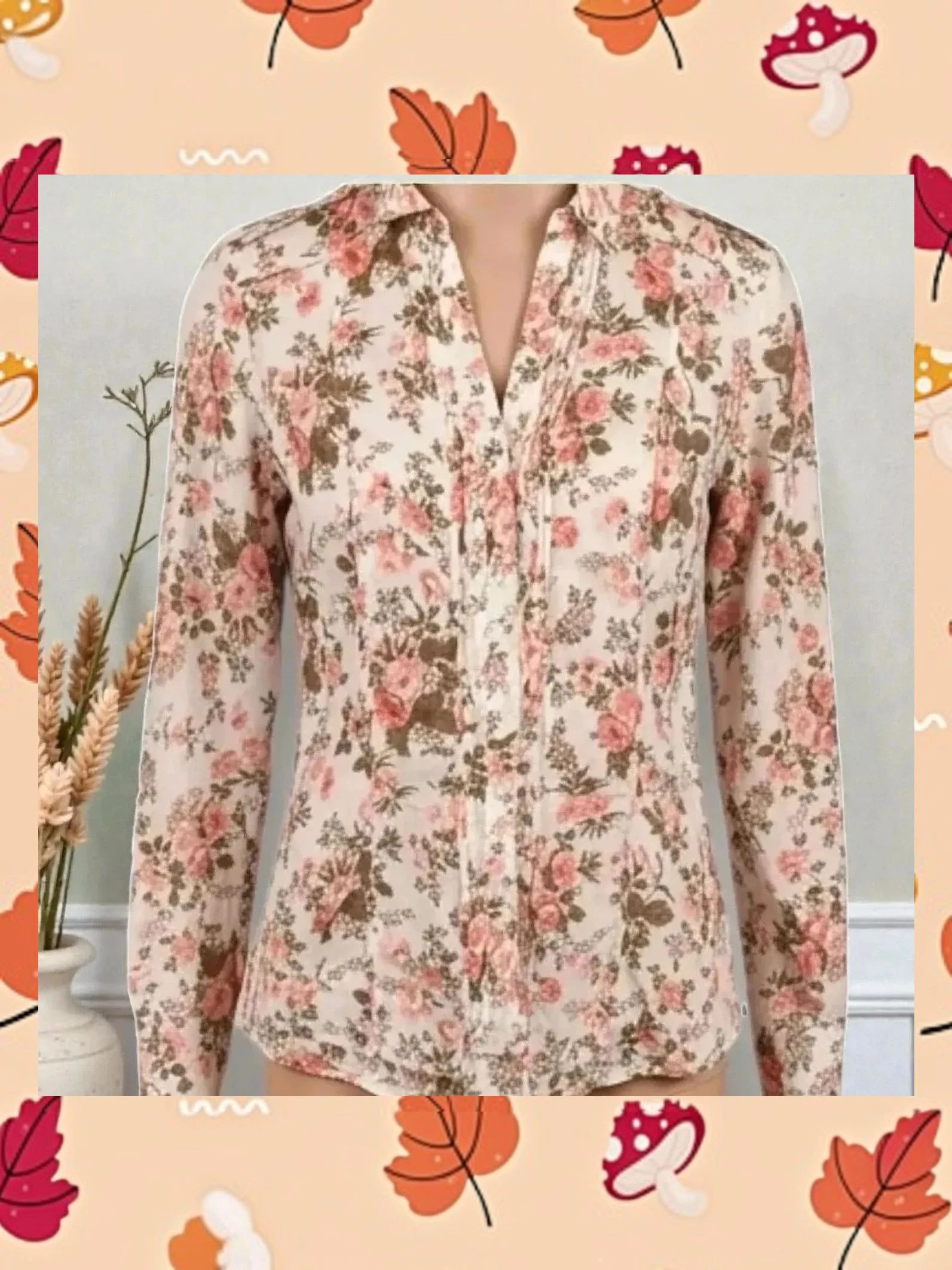 Blusa Floral Massimo Dutti - 100% Algodón - Talla 36