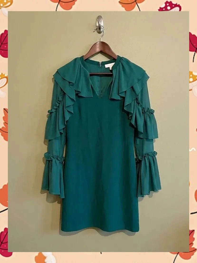Espectacular Vestido Verde Esmeralda con Volantes | Marta en Brazil | Talla S