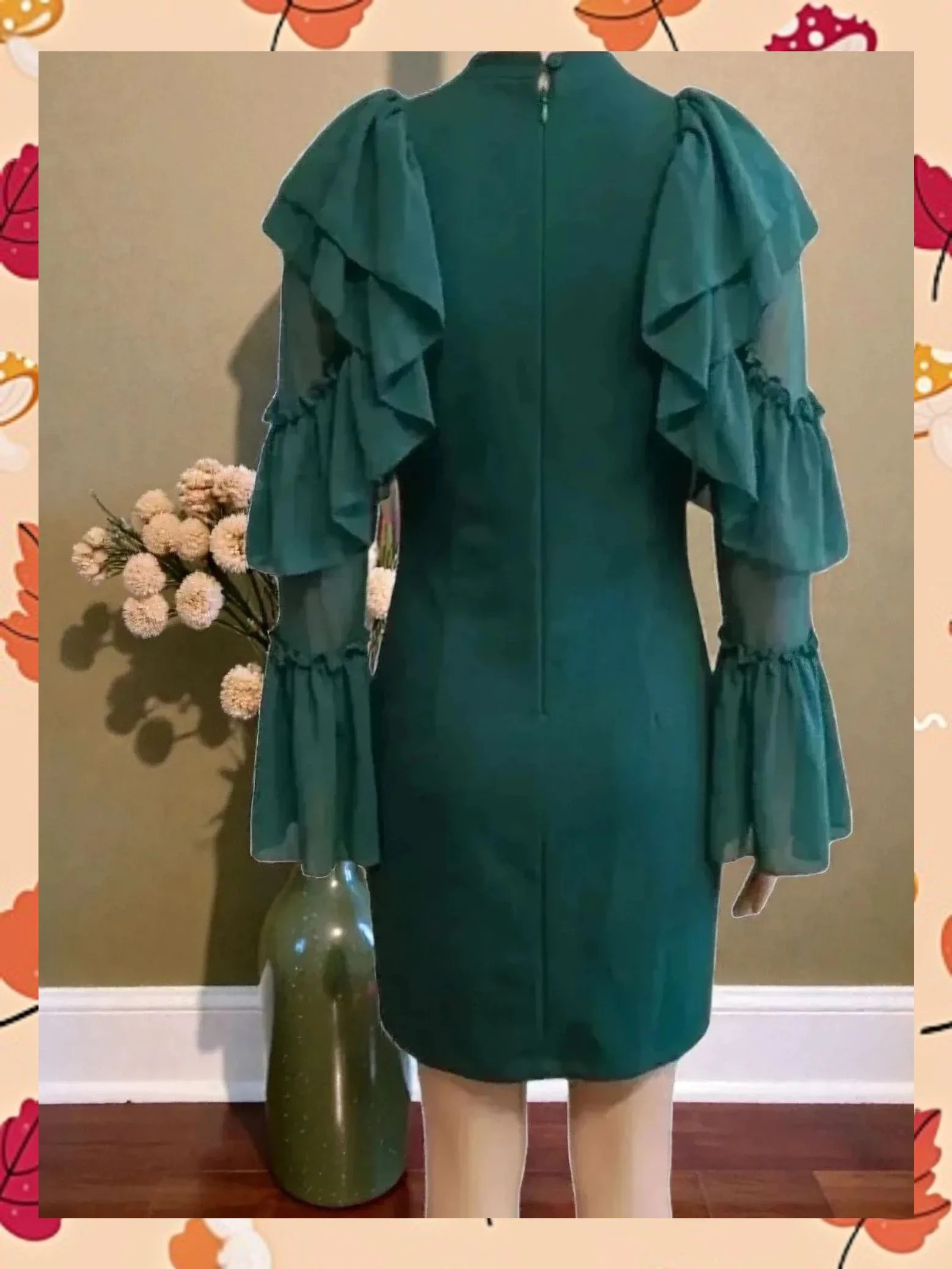 Espectacular Vestido Verde Esmeralda con Volantes | Marta en Brazil | Talla S – Marta en Brazil – taille S / 36 / 8 4