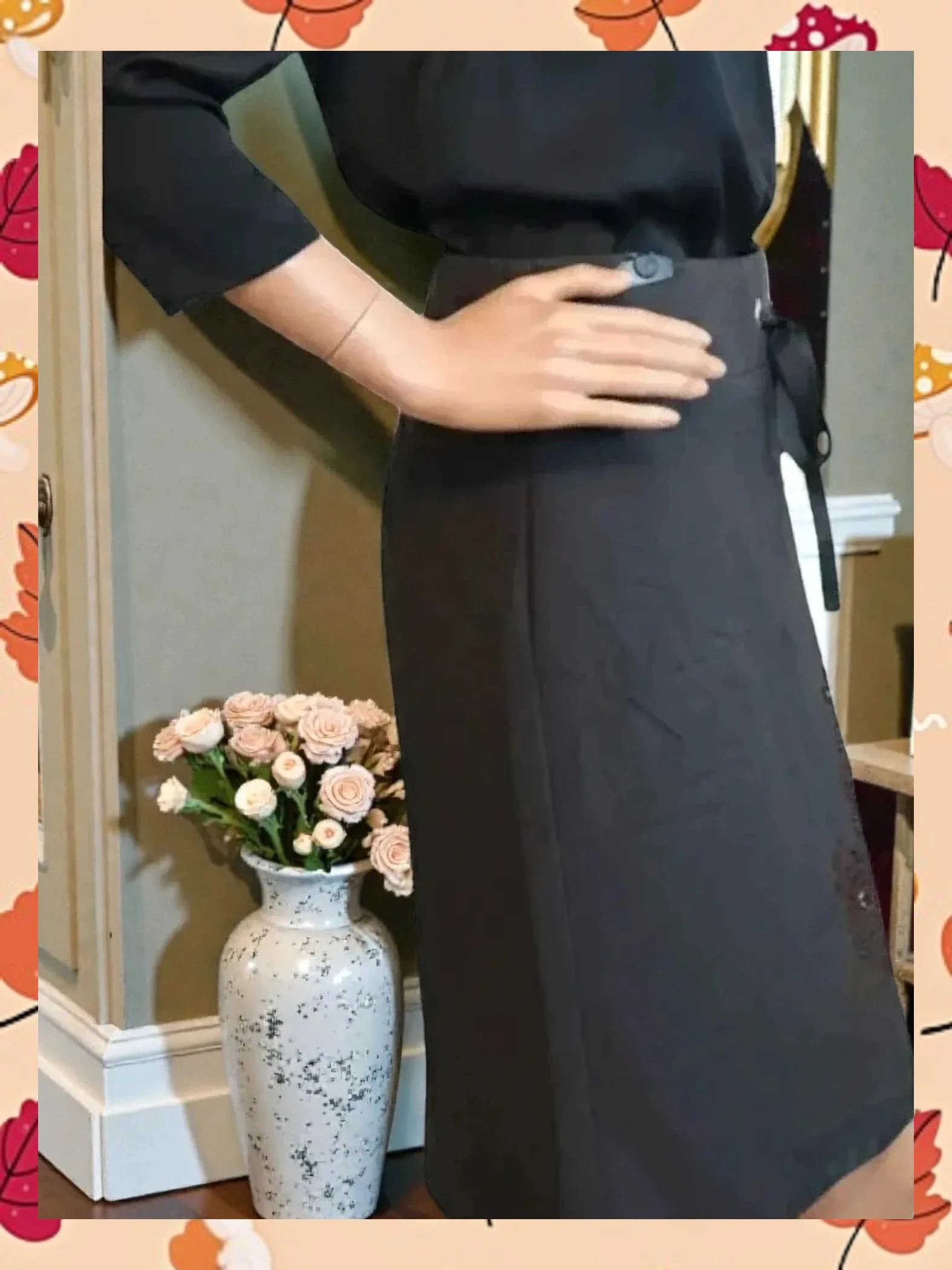 Falda Midi de Lana con Bordado Floral y Detalle de Lazo 🎀 – Tweed – taille L / 40 / 12 2