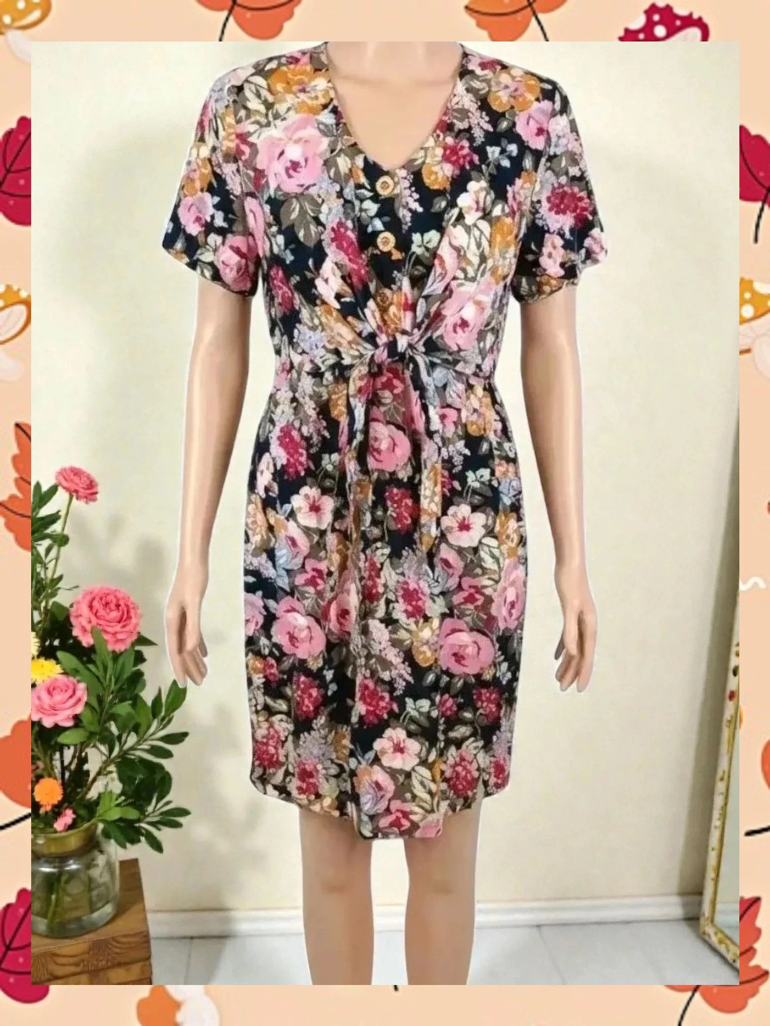 Precioso Vestido Vintage Floral 🌸 100% Algodón | Talla 38