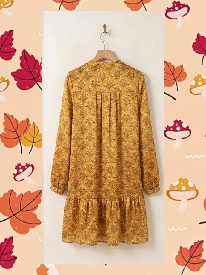 Vestido Mostaza y Oro Lúrex "Vintage Love" - T2 (M) Francia – Vintage Love – taille M / 38 / 10 2
