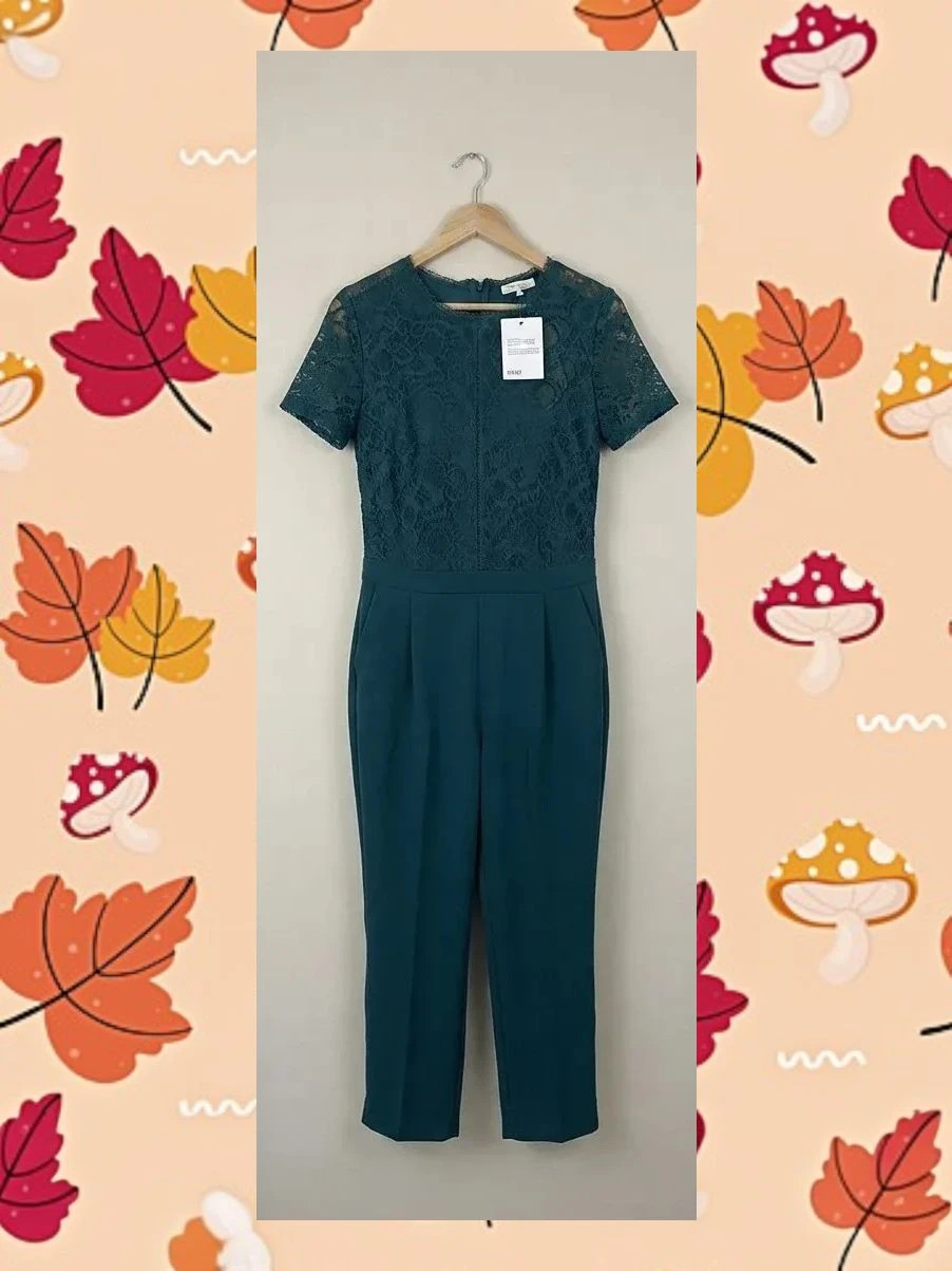 Mono Largo Encaje Verde ASOS Curve Talla 46 🌿 Nuevo