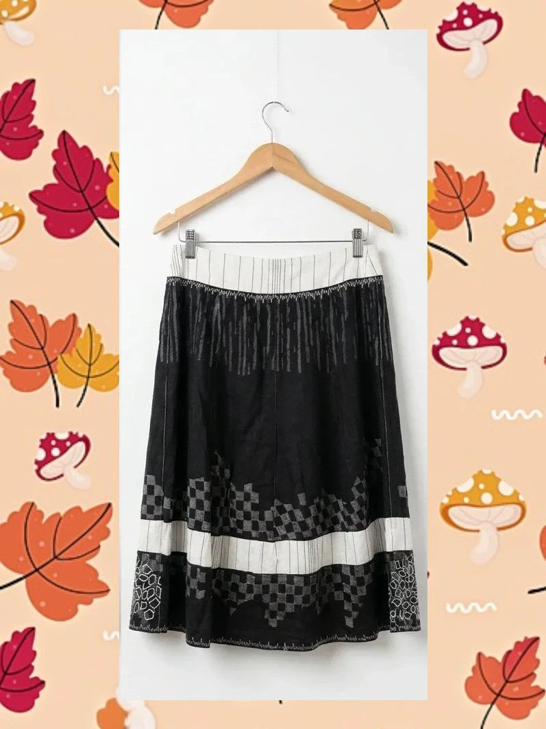 Adolfo Domínguez 💎 Preciosa Falda Geométrica Lino/Rayón T.40 – Adolfo Dominguez – taille L / 40 / 12 2
