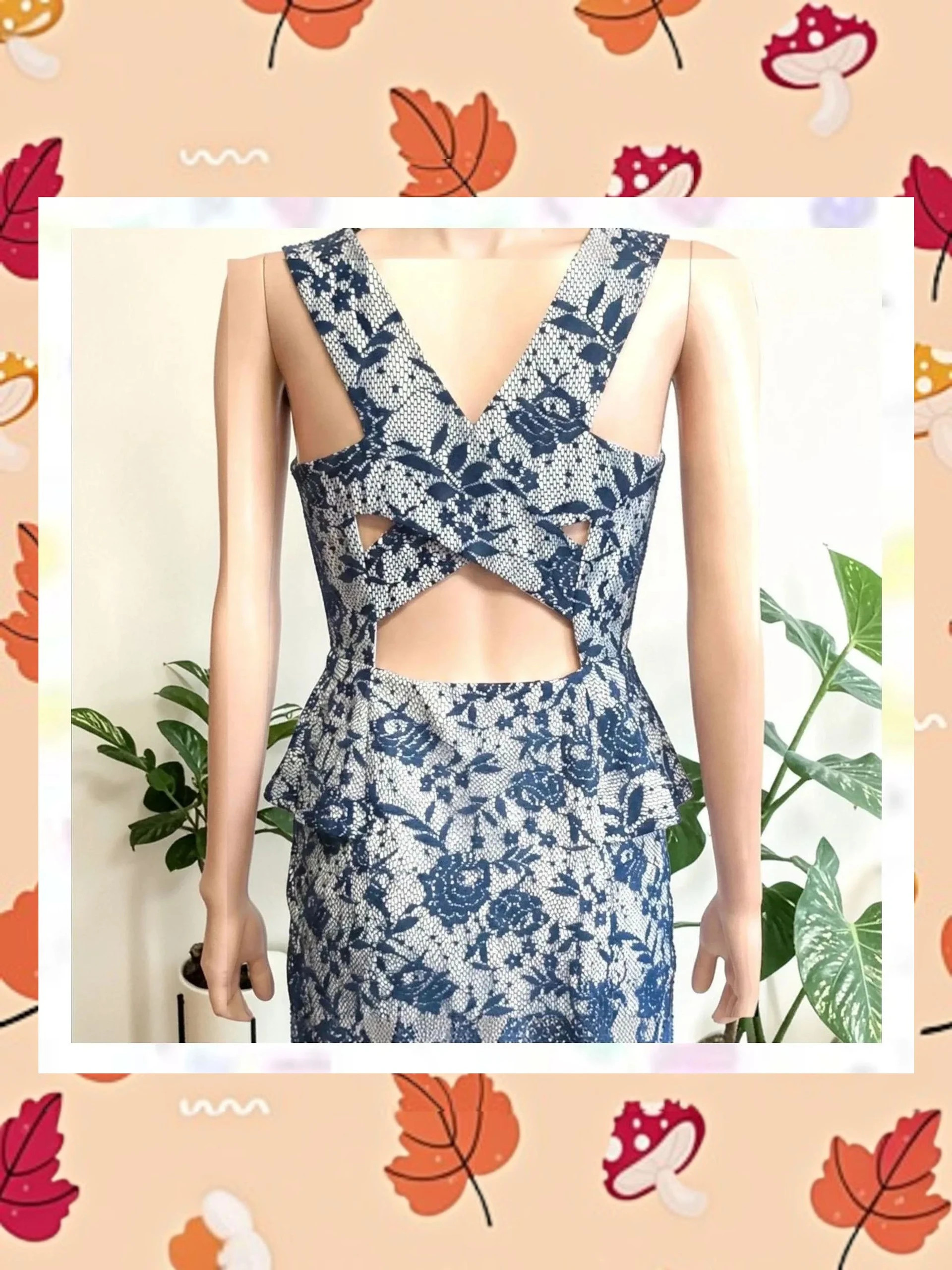Vestido Suiteblanco Peplum Encaje Azul | Espalda Cruzada – SuiteBlanco – taille XS / 34 / 6 3