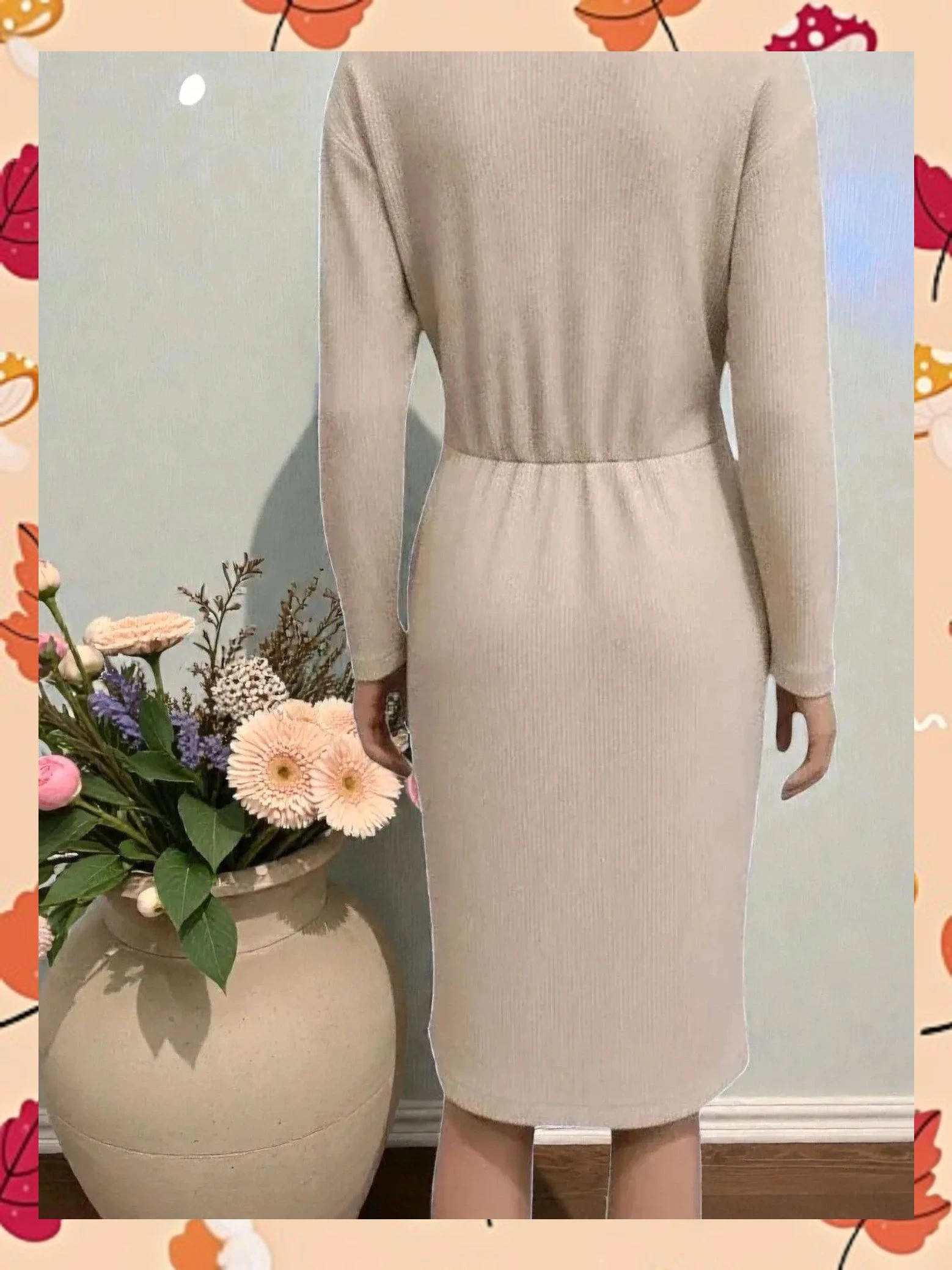 👗 Vestido Midi Cruzado Reserved - Talla L - Color Arena – Reserved – taille L / 40 / 12 2