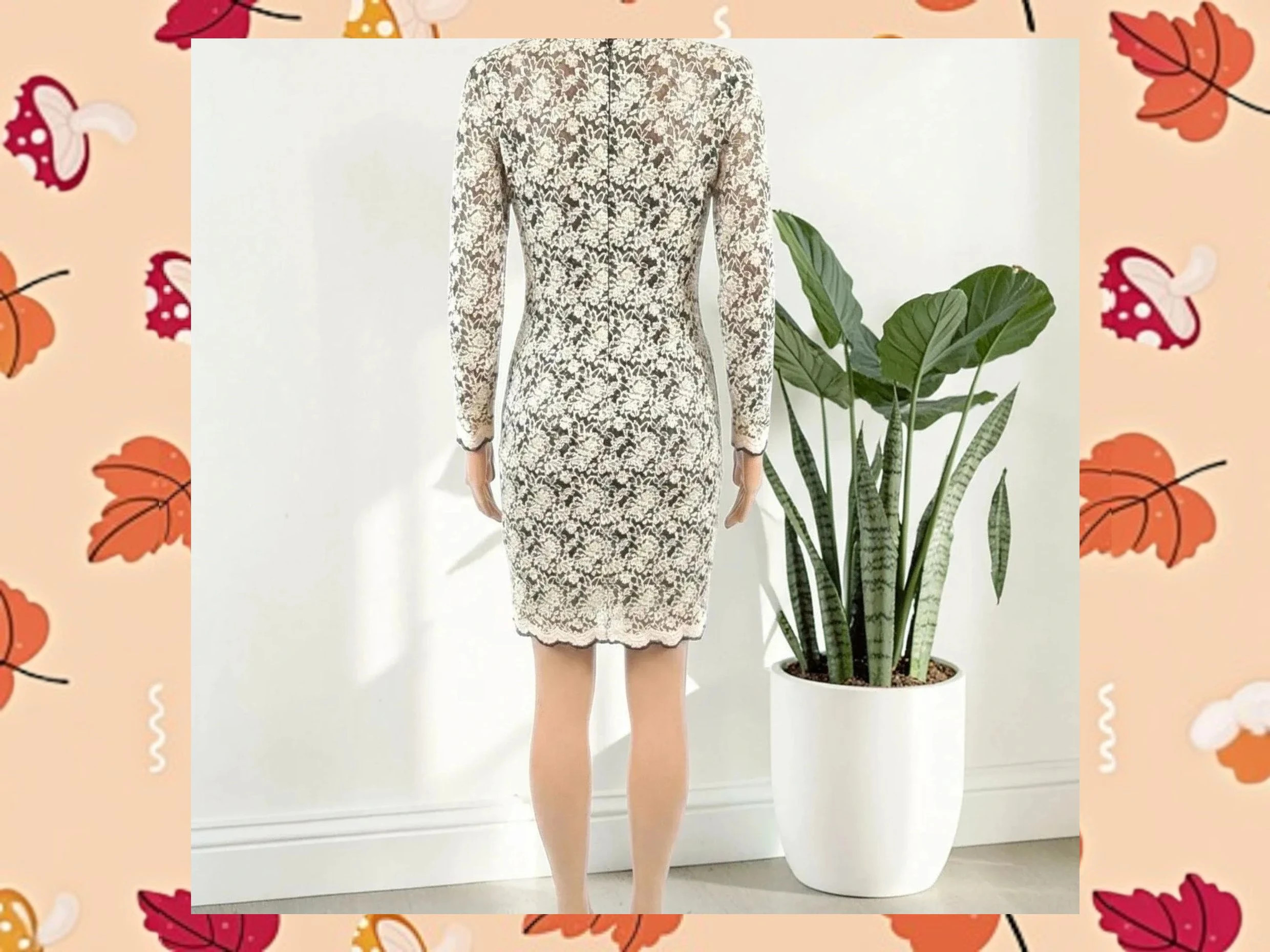 Vestido encaje floral Cortefiel Blanco y Negro Talla M – Cortefiel – taille M / 38 / 10 2