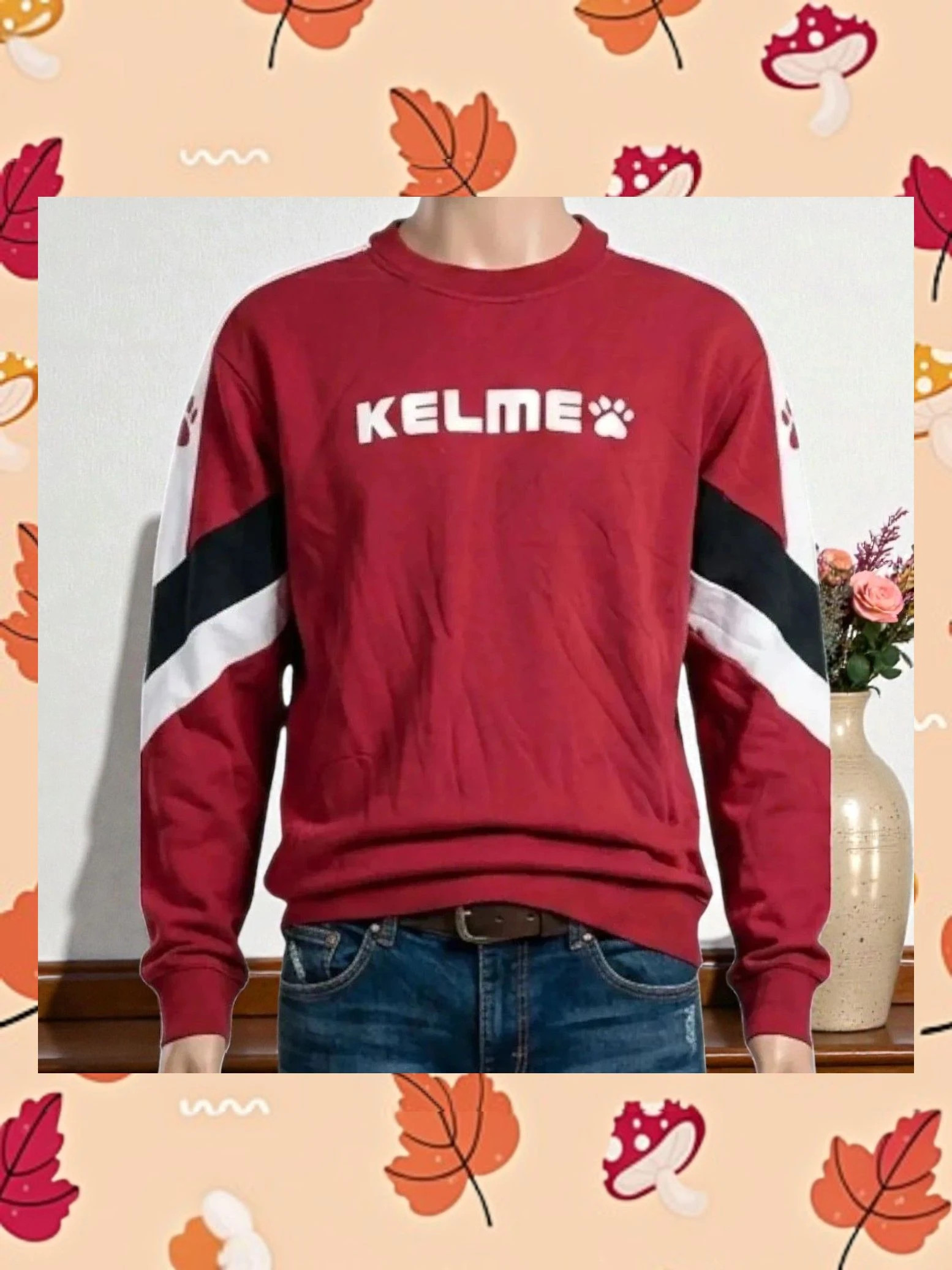 Sudadera Vintage Kelme Color-Block Rojo | Talla XXL