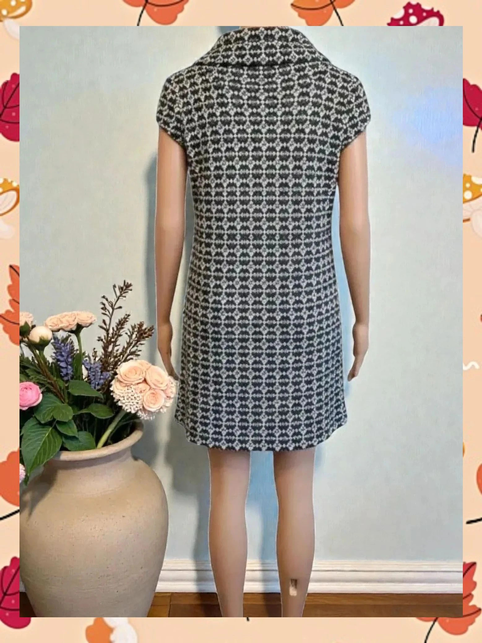 🇮🇹 Vestido de Lana "Made in Italy" - Estampado Geométrico Talla M – taille M / 38 / 10 2