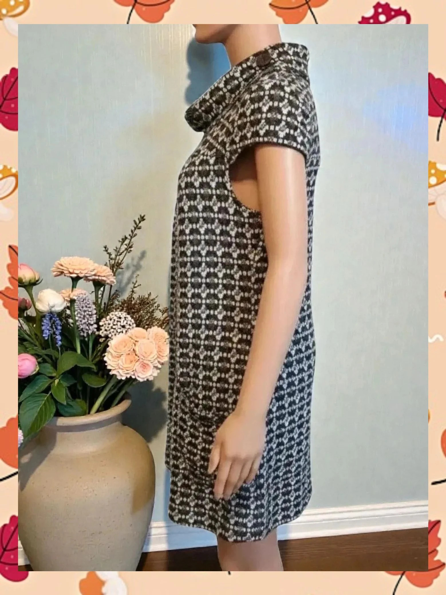 🇮🇹 Vestido de Lana "Made in Italy" - Estampado Geométrico Talla M – taille M / 38 / 10 3