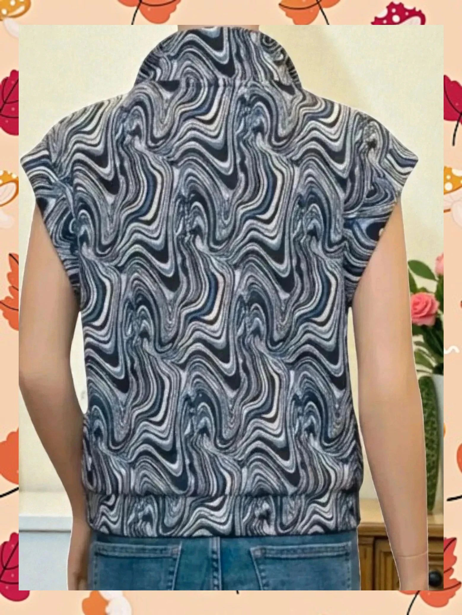 Top chaleco ZARA estampado ondas talla M 💙🌀 – Zara – taille M / 38 / 10 3