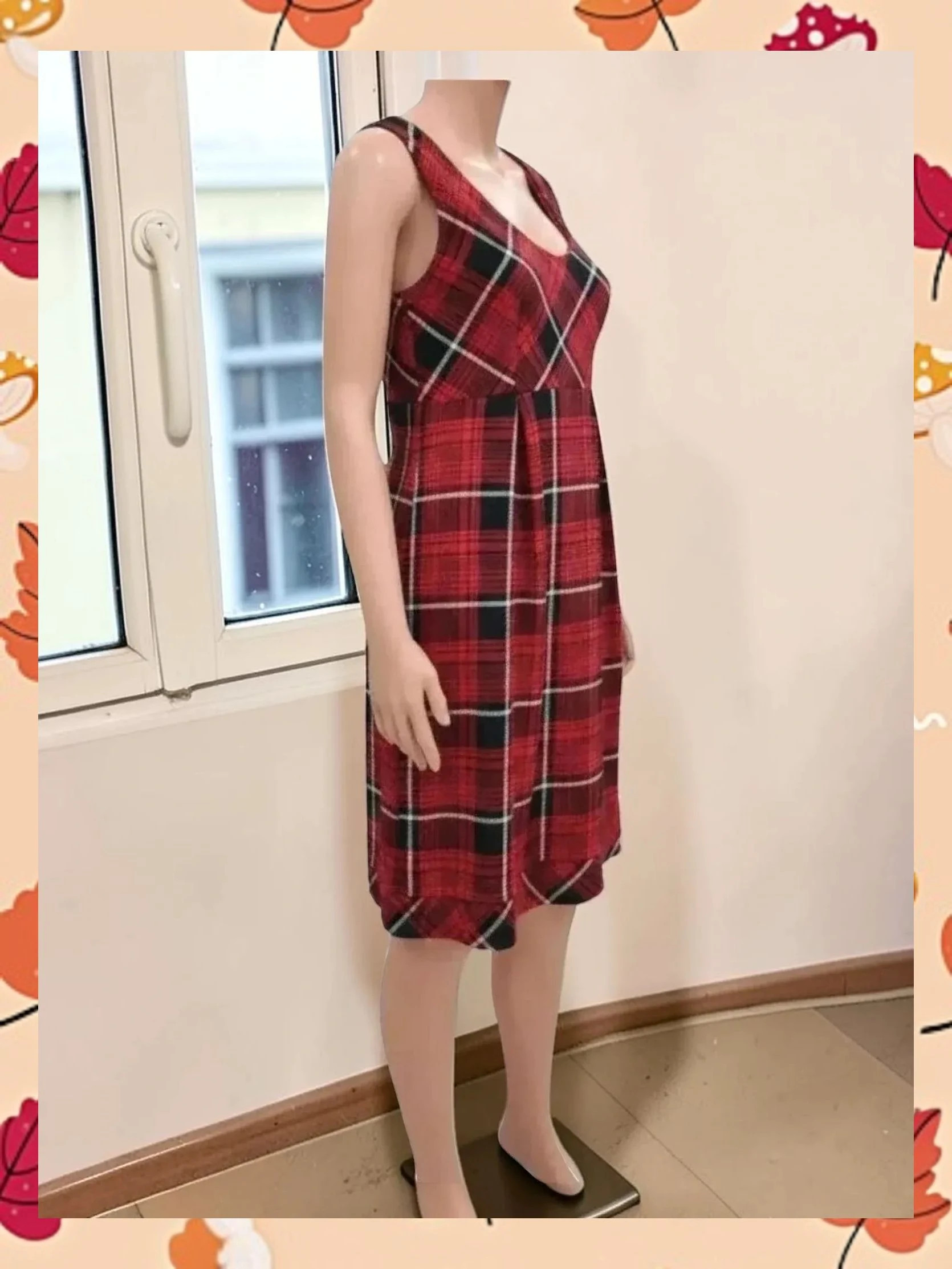 Vestido midi de cuadros escoceses rojo Cortefiel (Talla M / 38) – Cortefiel – taille M / 38 / 10 2