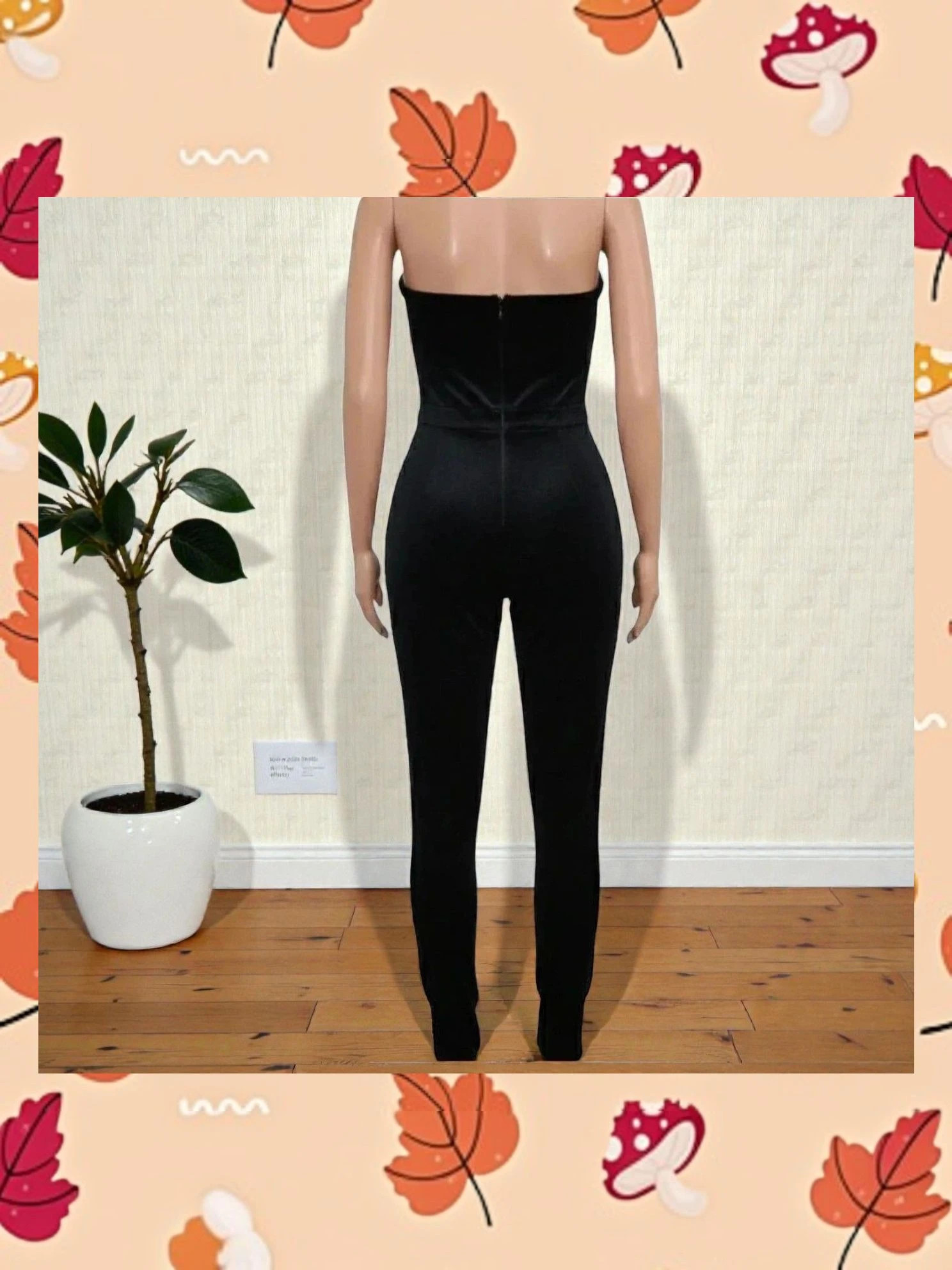 Mono Largo Terciopelo Negro Bershka - Talla M – Bershka – taille M / 38 / 10 3