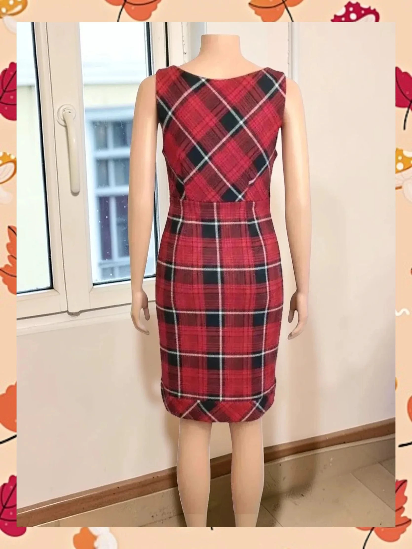 Vestido midi de cuadros escoceses rojo Cortefiel (Talla M / 38) – Cortefiel – taille M / 38 / 10 3