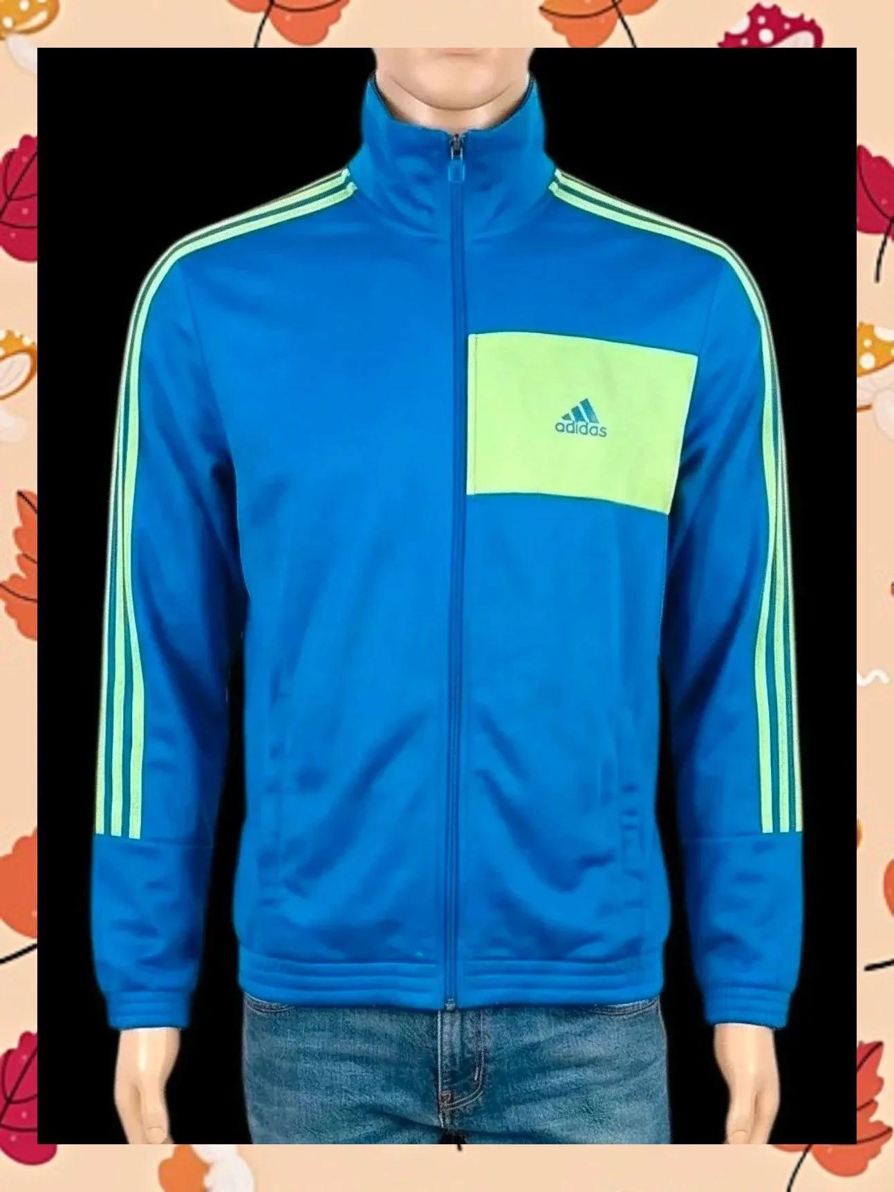 Chaqueta Deportiva Adidas Azul Eléctrico y Verde Lima Talla M – adidas – taille M