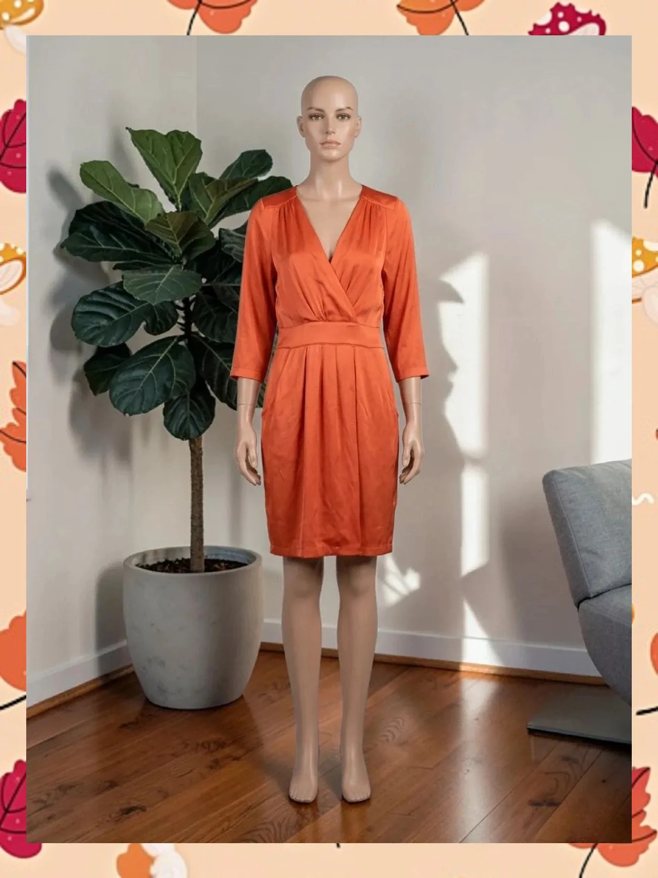 Vestido satinado naranja Rules by Mary (Talla M) – Rules by Mary – taille M / 38 / 10 3