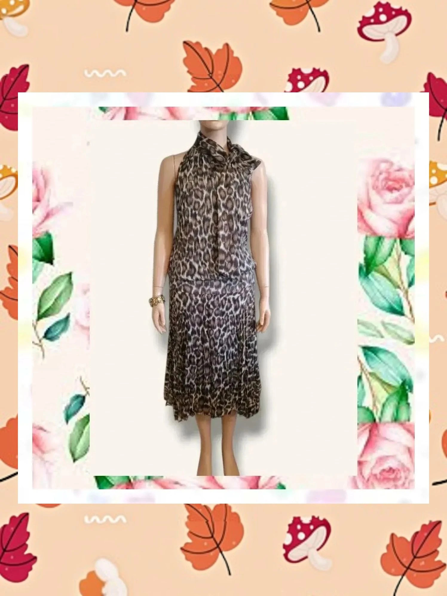 Espectacular Vestido Plisado Animal Print