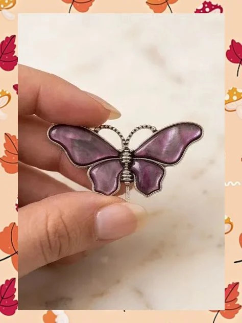 Broche Mariposa Artesanal Estilo Boutique - Nuevo 2