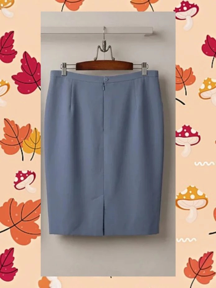Falda Tubo Azul Polvo Elegante T.52 | Con Forro e Detalle Cintura – COSTURA 40 – taille 6XL / 52 / 24 2