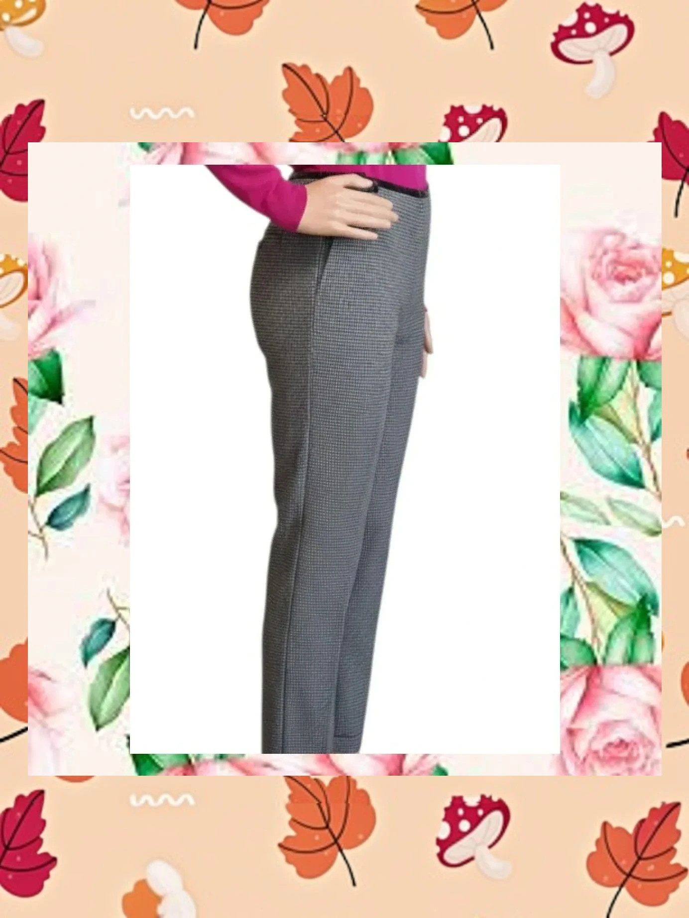 Pantalón Caroll Paris - Estampado Pata de Gallo - Talla 44 – Caroll – taille XXL / 44 / 16 2